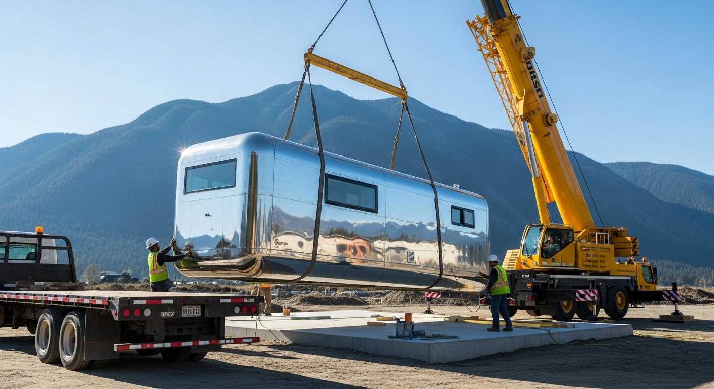 Space Capsule crane delivery